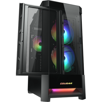  Корпус Cougar Duoface RGB, 2х140мм + 1x120mm ARGB Fan, ARGB Fan Hub, без БП, черный, ATX 