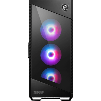  Корпус MSI MPG Velox 100R 2xUSB 3.0, 1xType C, 4x120mm ARGB Fan, ARGB Control Board, Tempered Glass Window, Glass Front Panel, Brown Box 