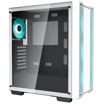  Корпус Deepcool CC560 WH без БП, боковое окно (закаленное стекло), 3x120мм LED вентилятор спереди и 1x120мм LED вентилятор сзади, белый 