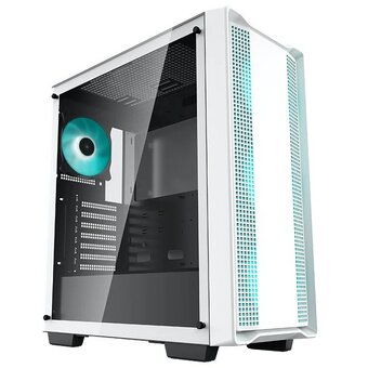  Корпус Deepcool CC560 WH без БП, боковое окно (закаленное стекло), 3x120мм LED вентилятор спереди и 1x120мм LED вентилятор сзади, белый 