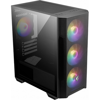  Корпус MSI MAG Forge M100R 1xUSB 3.0, 2xUSB 2.0, 4x120mm ARGB Fan, ARGB Control Board, Tempered Glass Window, Brown Box 
