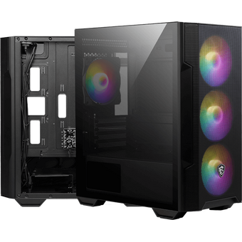  Корпус MSI MAG Forge M100R 1xUSB 3.0, 2xUSB 2.0, 4x120mm ARGB Fan, ARGB Control Board, Tempered Glass Window, Brown Box 