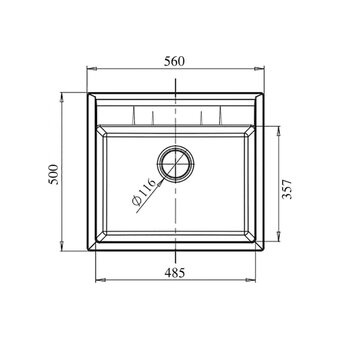  Мойка GranFest Quadro GF-Q-561 мрамор, черный 