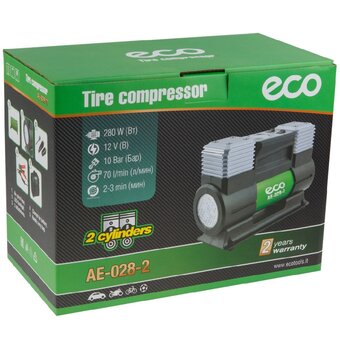  Компрессор автомобильный ECO AE-028-2 (12В, 70 л/мин) 