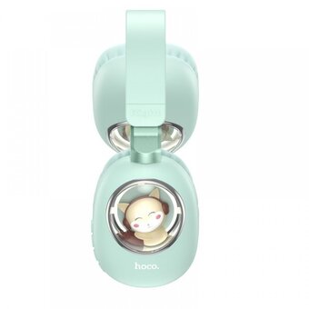  Наушники полноразмерные bluetooth HOCO ESD11 Cute luminous (мятно-зеленый) 