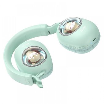  Наушники полноразмерные bluetooth HOCO ESD11 Cute luminous (мятно-зеленый) 