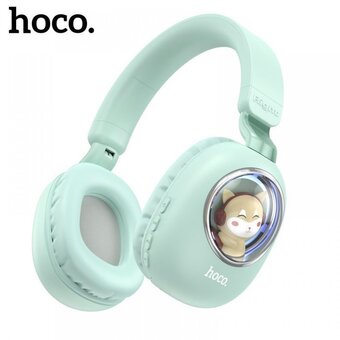  Наушники полноразмерные bluetooth HOCO ESD11 Cute luminous (мятно-зеленый) 
