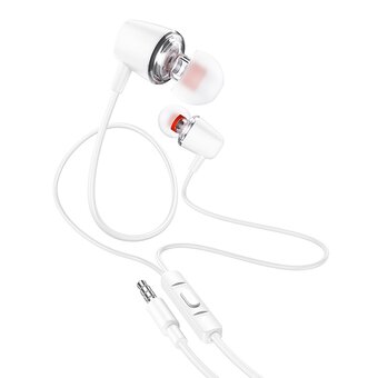  Наушники HOCO M107 Discoverer universal earphones with mic (белый) 
