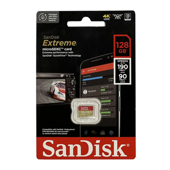  Карта памяти SanDisk (SDSQXAA-128G-GN6MN) 128GB microSDXC Class 10 UHS-I A2 C10 V30 U3 Extreme 190MB/s 