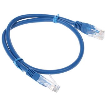  Патч-корд UTP Cablexpert PP12-0.5M/B кат.5e, 0.5м, литой, многожильный (синий) 