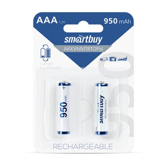  Аккумулятор Smartbuy HR03, 950mAh, AAA, никель-металгидрид (SBBR-3A02BL950) блистер 2 шт 