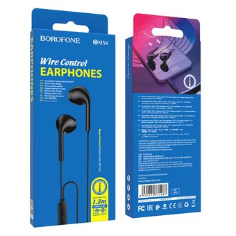  Наушники Borofone BM54 Maya universal earphones with microphone, black 