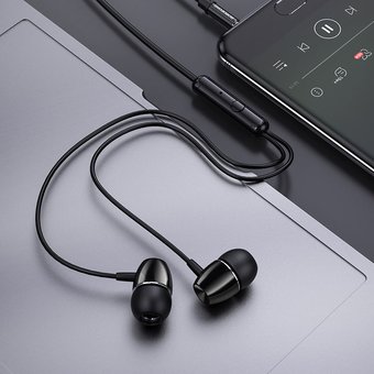  Наушники Borofone BM57 Platinum universal earphones with microphone, black 