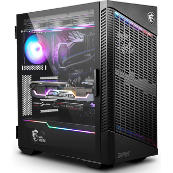  Корпус MSI MPG Velox 100P Airflow 2xUSB 3.0, 1xType C, 1x120mm ARGB Fan, 3x120mm Black Fan, ARGB Control Board, Tempered Glass Window 