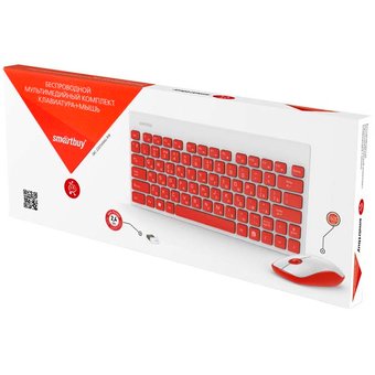  Клавиатура + мышь Smartbuy SBC-220349AG-RW беспров. красно-белый 