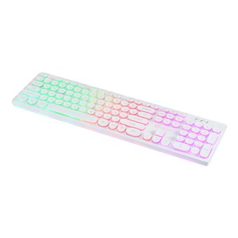  Клавиатура Oklick 420MRL белый USB slim Multimedia LED 