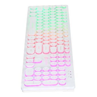  Клавиатура Oklick 420MRL белый USB slim Multimedia LED 