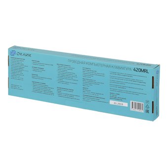  Клавиатура Oklick 420MRL белый USB slim Multimedia LED 