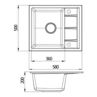  Мойка Emar EMQ-1580.Q гранит, оникс 
