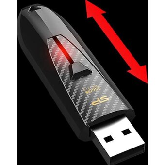  USB-флешка Silicon Power Blaze B25 (SP256GBUF3B25V1K) 256Gb USB 3.2, Черный 