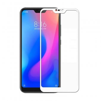  Защитное стекло 2.5D Full Cover+Full Glue для Xiaomi Redmi 6 pro/ xiaomi mi a2 lite белый тех.пак 