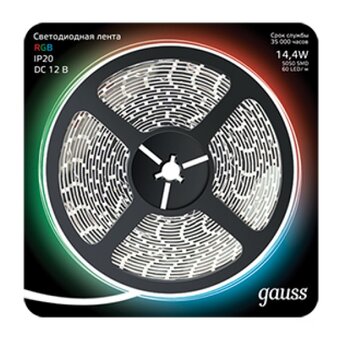 Лента светодиодная Gauss SMD 312000414 5м   Лента светодиодная Gauss SMD 312000414 5м