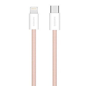  Кабель Xiaomi (Mi) Solove DW6 1m Pink Rus Type-C/Lightning 100 см 20W PD 3А, высокопрочная ABS+ оплетка, розовый 