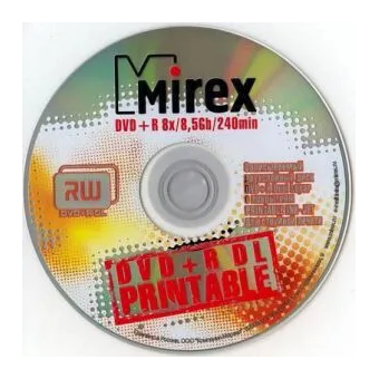  Диск DVD+R Mirex (UL130069A8T) 8.5 Gb, 8x, Shrink (100), Ink Printable, Dual Layer (100/600) 