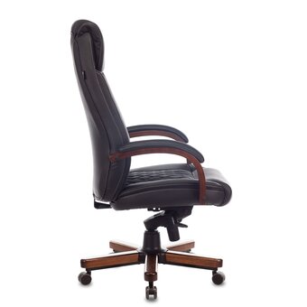  Кресло Бюрократ T-9924Walnut (T-9924Walnut/Black) кожа черный 