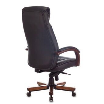  Кресло Бюрократ T-9924Walnut (T-9924Walnut/Black) кожа черный 