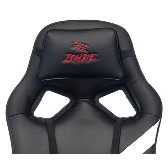  Кресло Zombie Driver WH эко.кожа черный/белый 