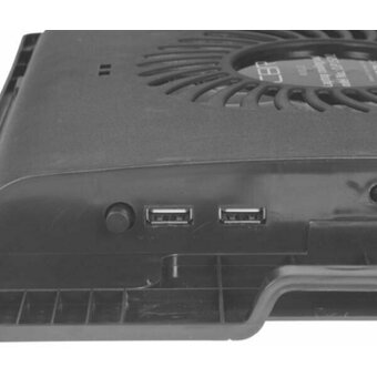  Подставка для ноутбука CBR CLP 15202, 15,6", 370x265x33 мм, с охлаждением, 2xUSB, вентилятор 125 мм, 20 CFM, LED-подсветка, металл/пластик 