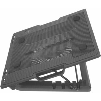  Подставка для ноутбука CBR CLP 15202, 15,6", 370x265x33 мм, с охлаждением, 2xUSB, вентилятор 125 мм, 20 CFM, LED-подсветка, металл/пластик 
