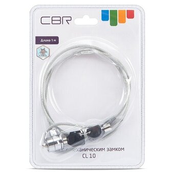  Тросик для ноутбука CBR Kensington Lock (CL-10) на ключе, 1м, блистер, RTL, (00000000174) 