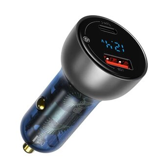  АЗУ Baseus Particular Digital Display QC+PPS 65W 2USB Silver 