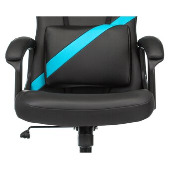  Кресло Zombie Driver LB эко.кожа черный/голубой 
