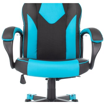  Кресло Zombie Game 17 Blue текстиль/эко.кожа черный/синий 