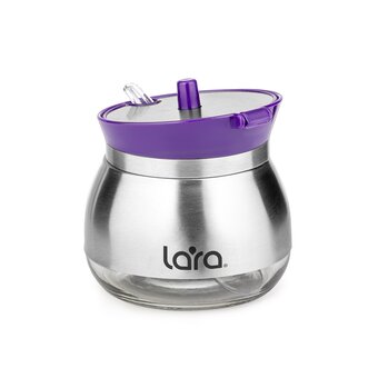  Сахарница LARA LR08-34 с дозатором 300мл, стекло, сталь Violet 