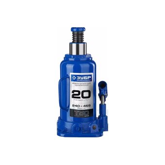 Домкрат ЗУБР Профессионал (43060-20 z01) гидравлический бутылочный t50 20т 240-455 мм 