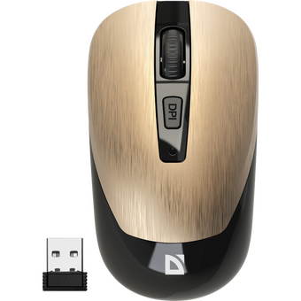  Мышь Defender Wave MM-995 (52994) оптическая, беспроводная USB, золотистый 