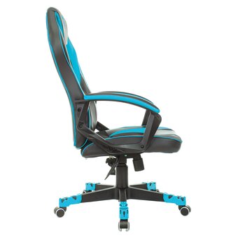  Кресло Zombie Game 16 LBlue текстиль/эко.кожа черный/голубой 