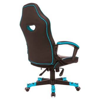  Кресло Zombie Game 16 LBlue текстиль/эко.кожа черный/голубой 