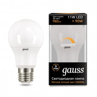  Лампочка Gauss 102502111-D A60-dim E27 11W 