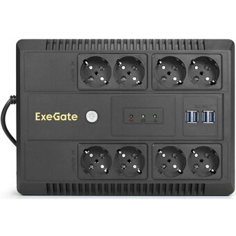  ИБП ExeGate Neo NNB-1000.LED.AVR.8SH.CH (EX293855RUS) 1000VA/650W Black 