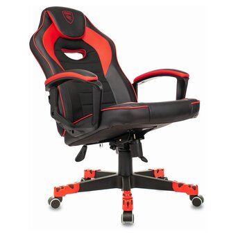  Кресло Zombie Game 16 Red текстиль/эко.кожа черный/красный 