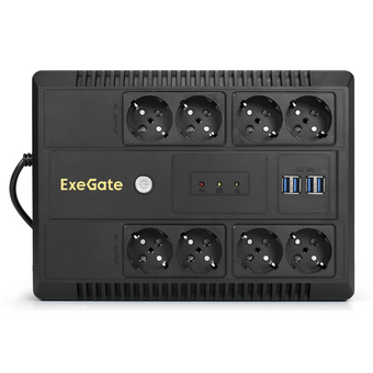  ИБП ExeGate Neo NNB-600.LED.AVR.8SH.CH (EX293853RUS) 600VA/360W Black 