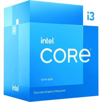  Процессор Intel Core i3-13100F BOX (BX8071513100F) (Raptor Lake, Intel 7, C4(0EC/4PC)/T8, Performance Base 3,40GHz(PC) 