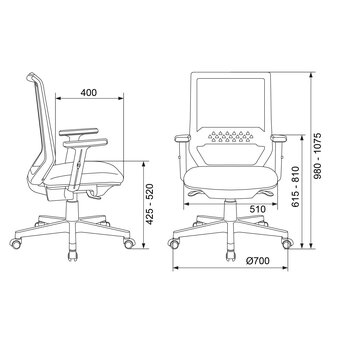  Кресло Бюрократ MC-611N TW-01 38-418 (MC-611N/B/418B) сетка/ткань черный 