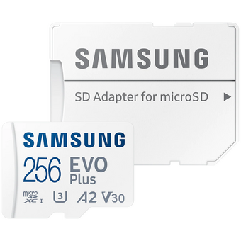  Карта памяти Samsung EVO Plus A2 V30 (MB-MC256KA/APC) microSDHC 256GB Class10 UHS-I, w/adapter 