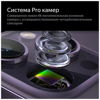  Смартфон Apple A2893 iPhone 14 Pro Max (MQ9D3VC/A) 256Gb 6Gb iOS 16 золотой 